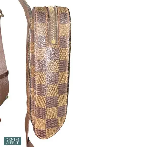 Louis Vuitton Damier Ebene Geronimos Sling Crossbody Belt Bag Brown Canvas Luxe